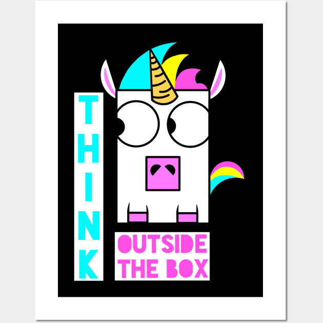 Think outside the box unicorn Wall Art by TimAddisonArt